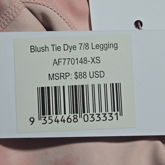 Allfenix Womens Blush Pink Tie Dye Logo High Rise 7/8 Ankle Leggings Size XS - Picture 9 of 10